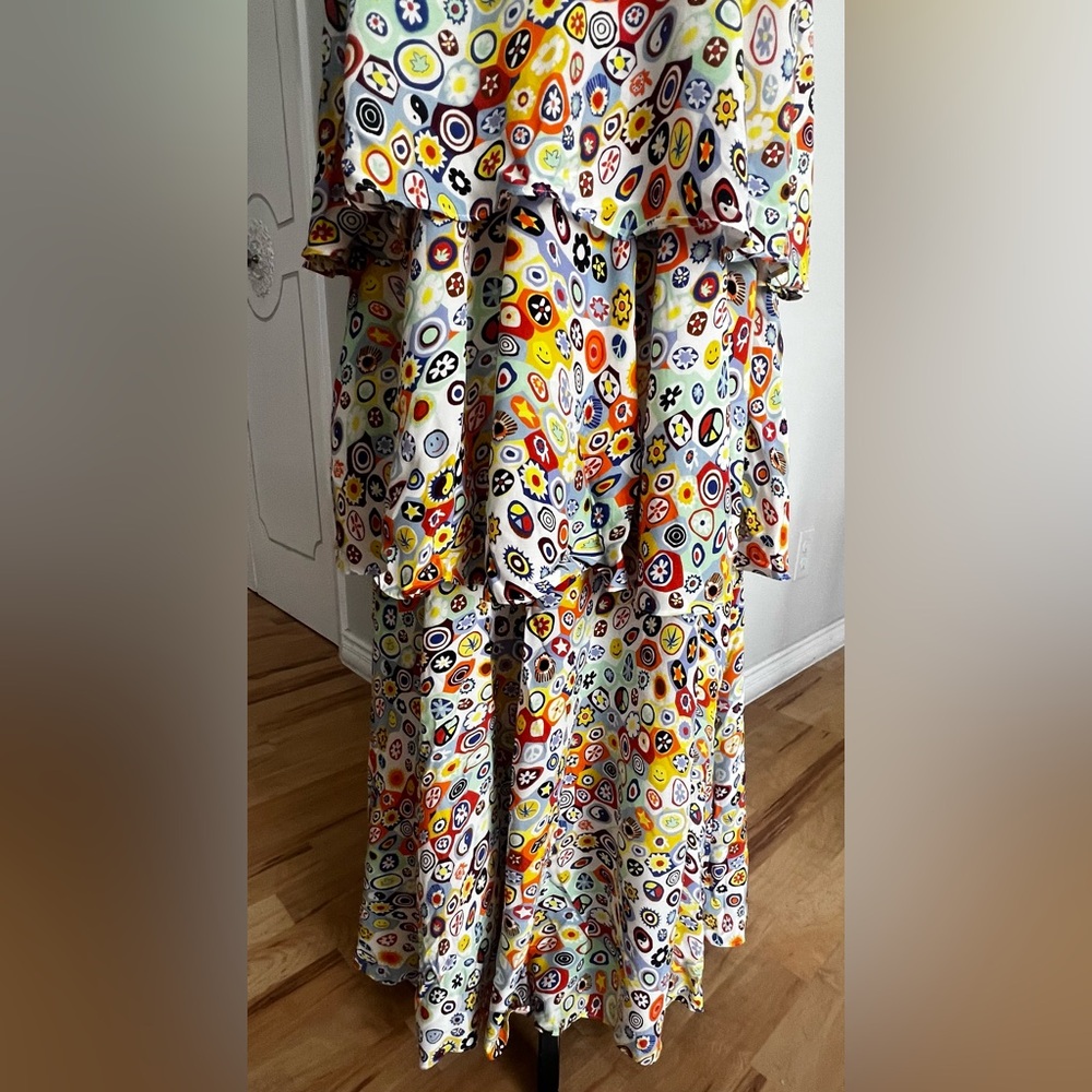 NWT STAUD Caya Tiered Flowy Retro Millefiori Multi Print Maxi Dress - Picture 15 of 16